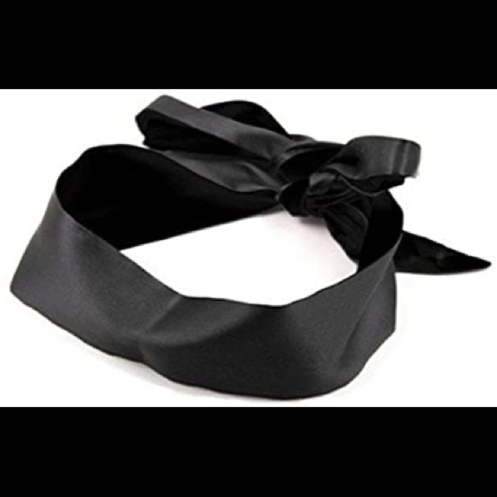 Sexy black satin blindfold